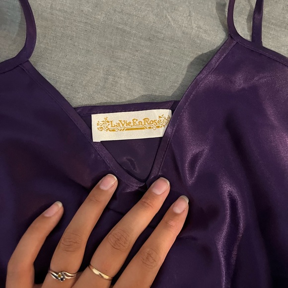 Vintage La Vie En Rose Satin Camisole - Picture 4 of 5